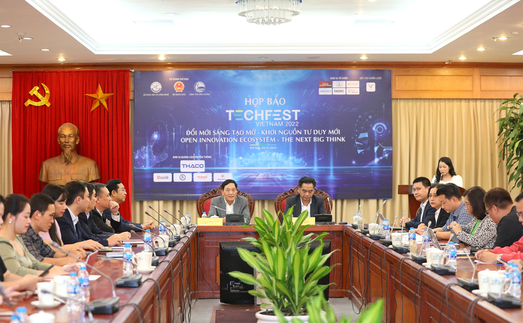 Quang cảnh buổi họp báo TECHFEST 2022.